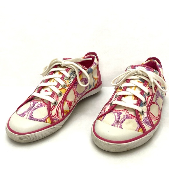 Coach Women's Multi-Color Barrett Poppy Lace-Up Sneaker (Q675) - Picture 10 of 15